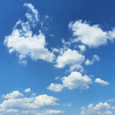Clouds above a clear blue sky