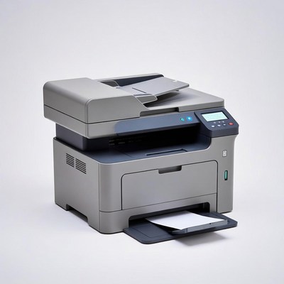 Office printer on a plain background