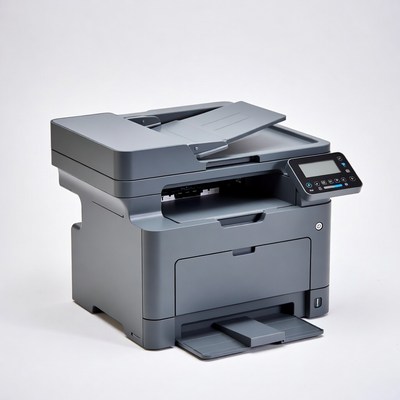 Office printer on a neutral background