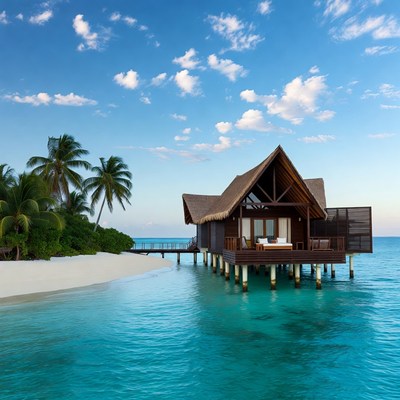 Tropical retreat on the water
