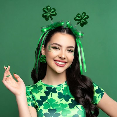 Wearing green for festive celebration