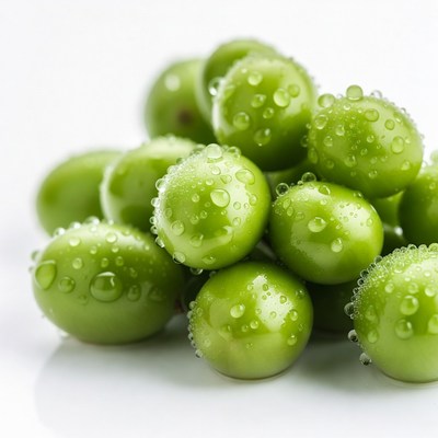 Fresh green grapes with water droplets