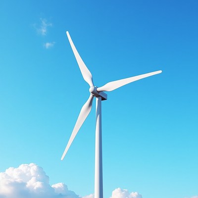 Wind turbine standing in clear sky
