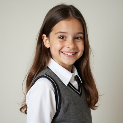Smiling girl with long hair