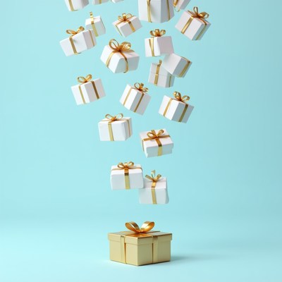 Gifts falling from above