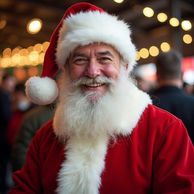 Smiling santa at holiday event