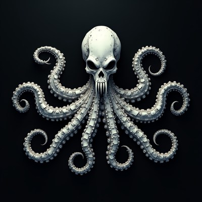 Skull and octopus art design