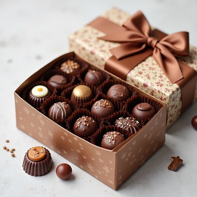 Chocolate gift box on a table