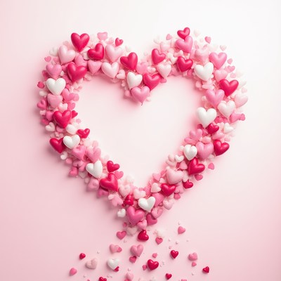 Heart shape made of candies