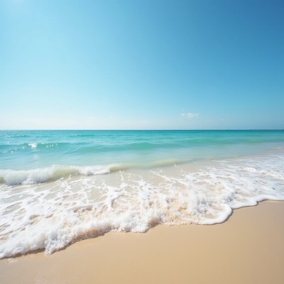 Waves roll onto sandy beach
