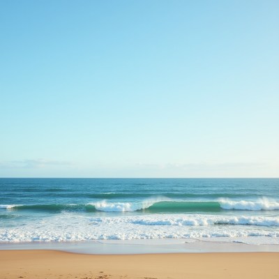 Waves rolling on sandy beach