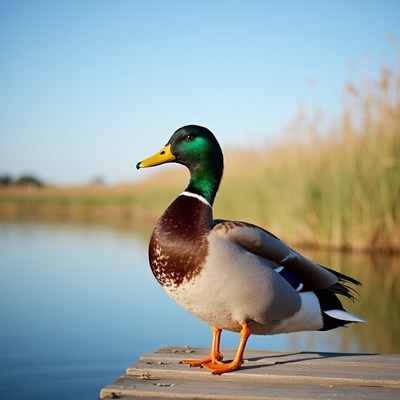 Duck standing near the water