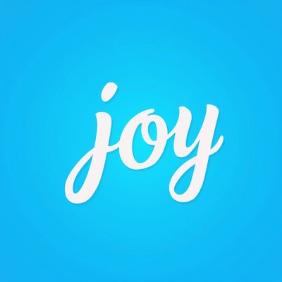 Message of joy on blue background