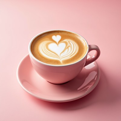 Coffee with heart shape design