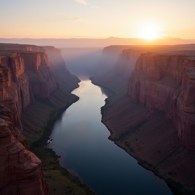 Sunrise over horseshoe bend in arizona