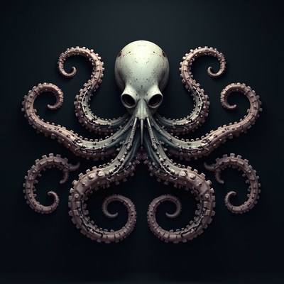 Octopus with skull design created