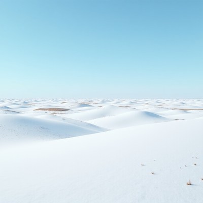 Snowy dunes under clear sky