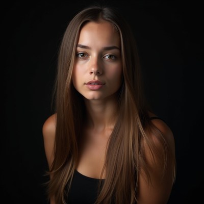 Portrait of young brunette woman