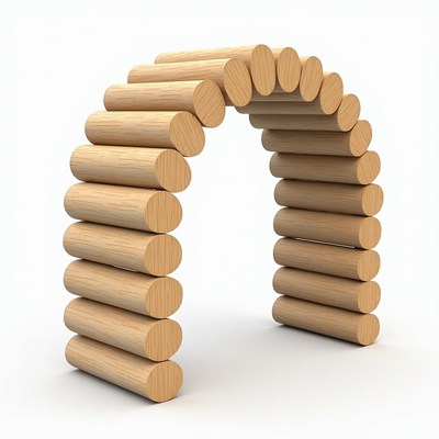 Wooden arch structure design model