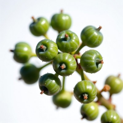 Green beautyberry fruit close-up