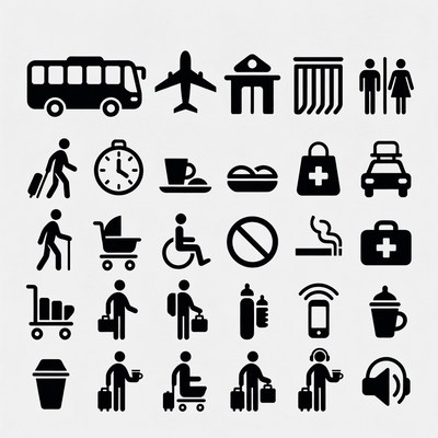 Travel symbols and icons collection for use
