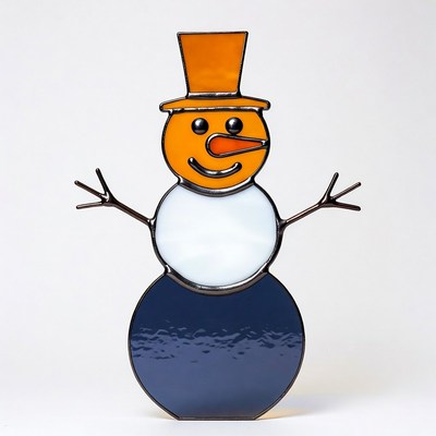 Glass snowman decoration on display