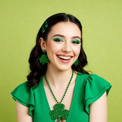 Woman wears green for celebration