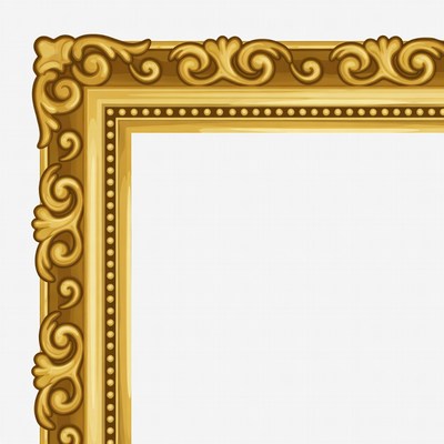 Gold picture frame design template for art