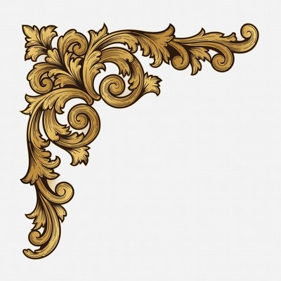 Ornate golden corner design in vector art