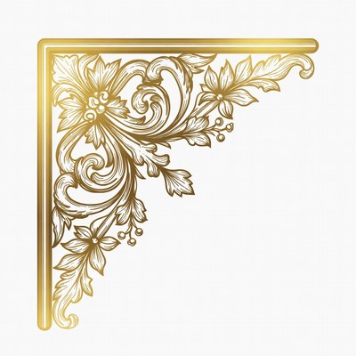 Decorative golden floral corner design