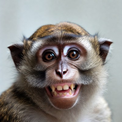 Monkey smiling at the camera