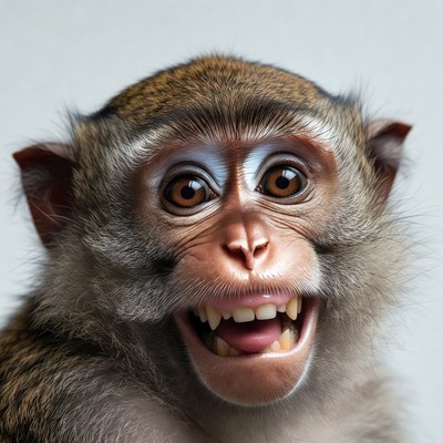 Monkey smiling at the camera