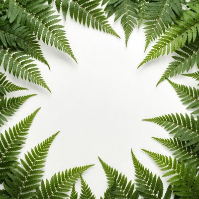 Green ferns arranged on white surface