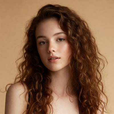 Portrait of a woman with curly hair