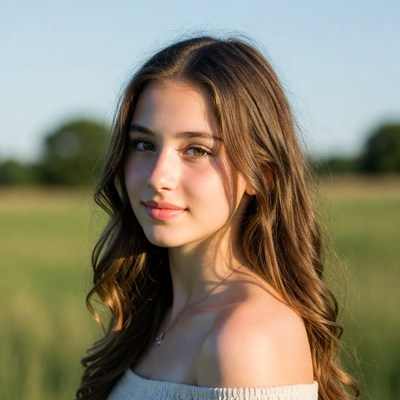 Young woman in a grassy field