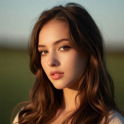Girl posing outdoors in sunlight