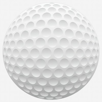 Golf ball on a plain background
