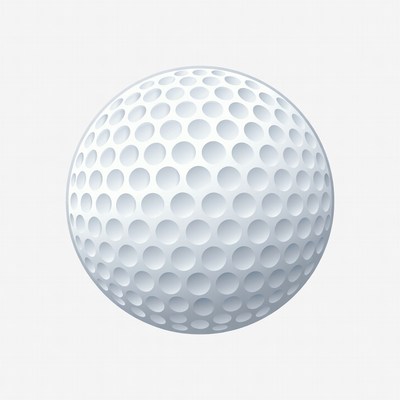 White golf ball on plain background