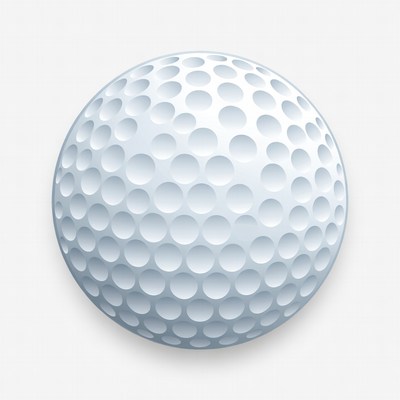 White golf ball on a plain background
