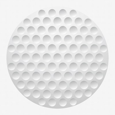 Circular pattern with raised dots on surface