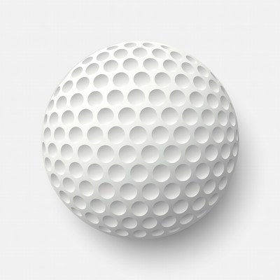 Golf ball on a plain background