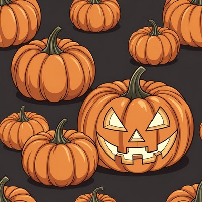 Halloween pumpkins on a dark background