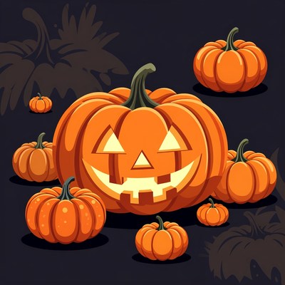 Carved pumpkins for halloween celebration