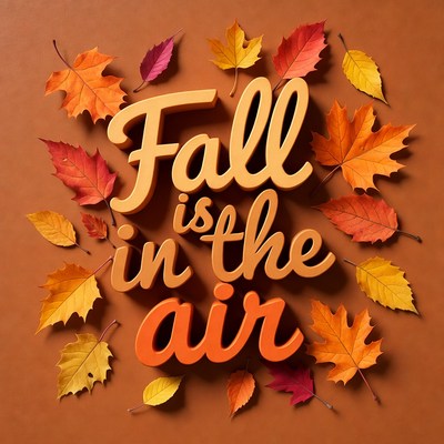 Fall leaves and seasonal message display