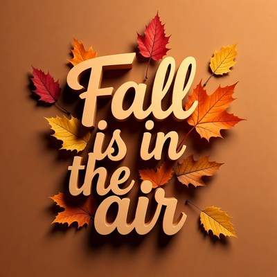 Fall leaves with seasonal message