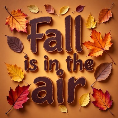 Fall leaves and text decoration