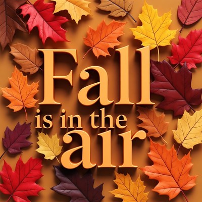Fall leaves and seasonal text layout
