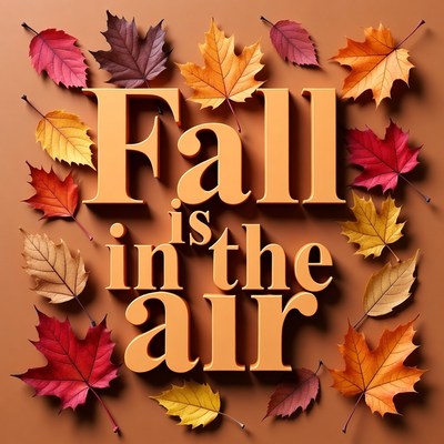 Fall visual with autumn leaves arranged