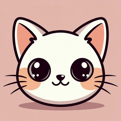 Cute cat face cartoon design