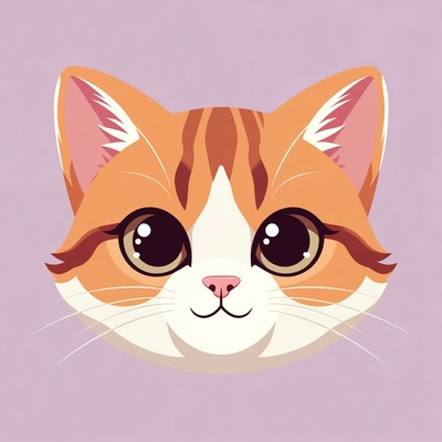 Cute orange cat face design